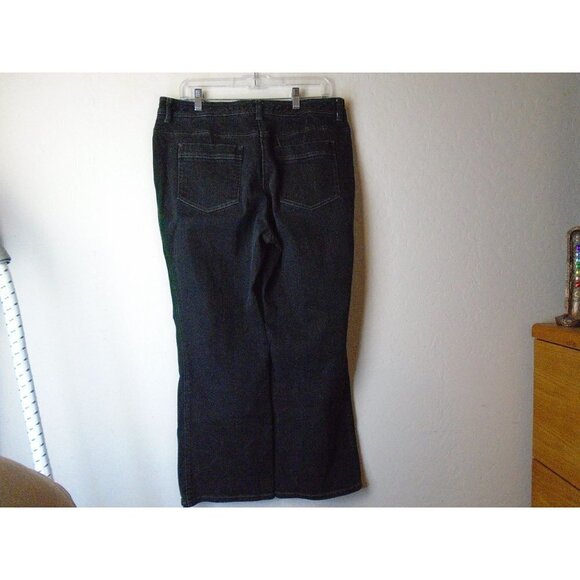 Chico's Platinum Black Jeans Sz 2.5 Short Petite Wide Leg (US 14) - Picture 5 of 8
